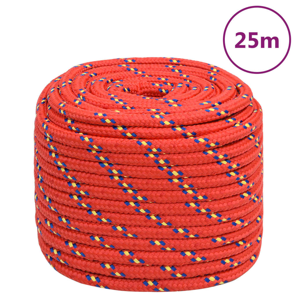 vidaXL Boat Rope Red 18 mm 25 m Polypropylene