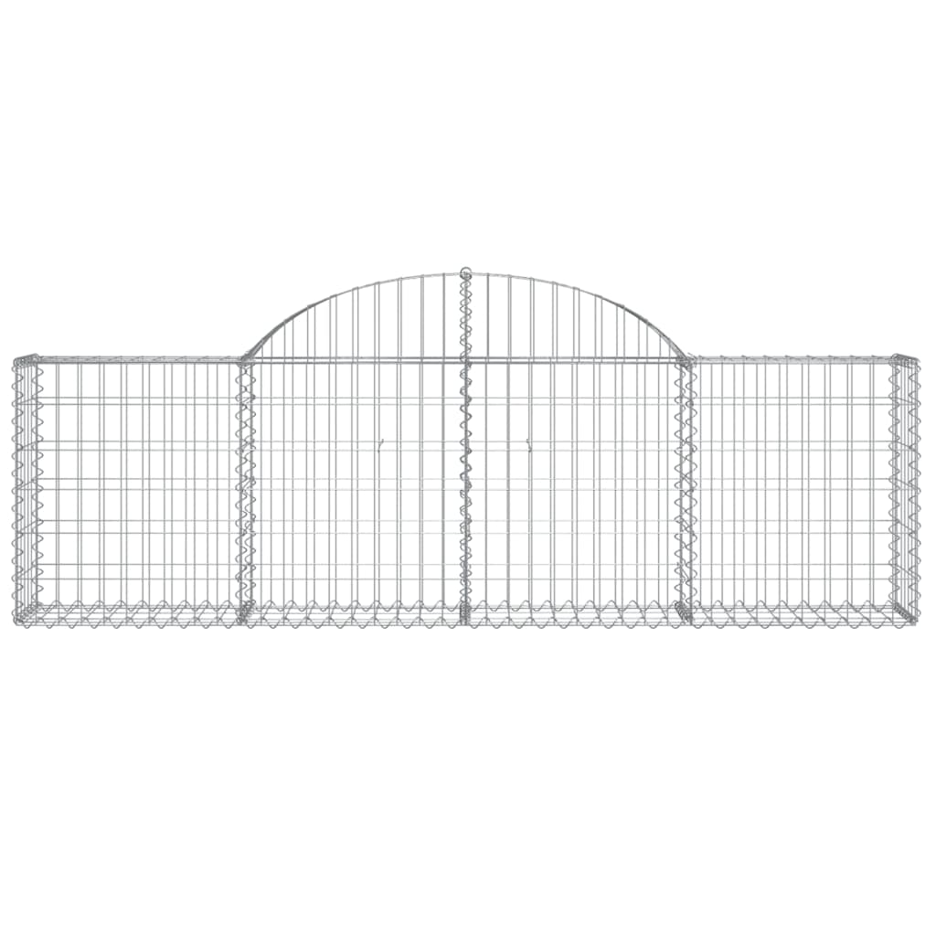 vidaXL Arched Gabion Baskets 2 pcs 200x30x60/80 cm Galvanised Iron