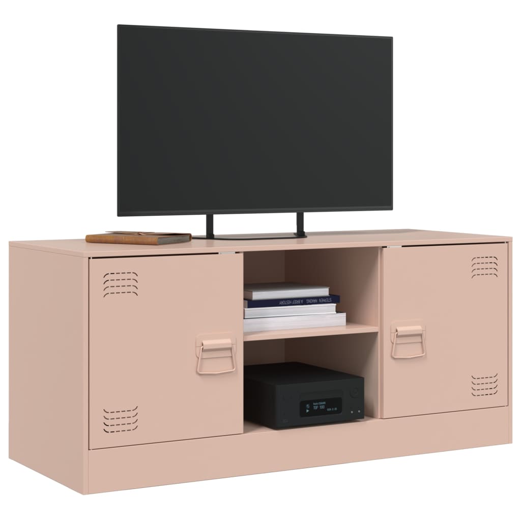 vidaXL TV Cabinet Pink 99x39x44 cm Steel