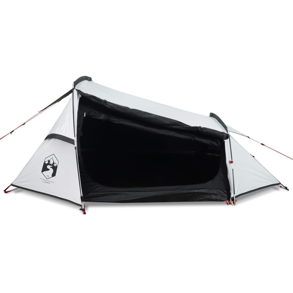 vidaXL Camping Tent Tunnel 2-Person White Blackout Fabric Waterproof