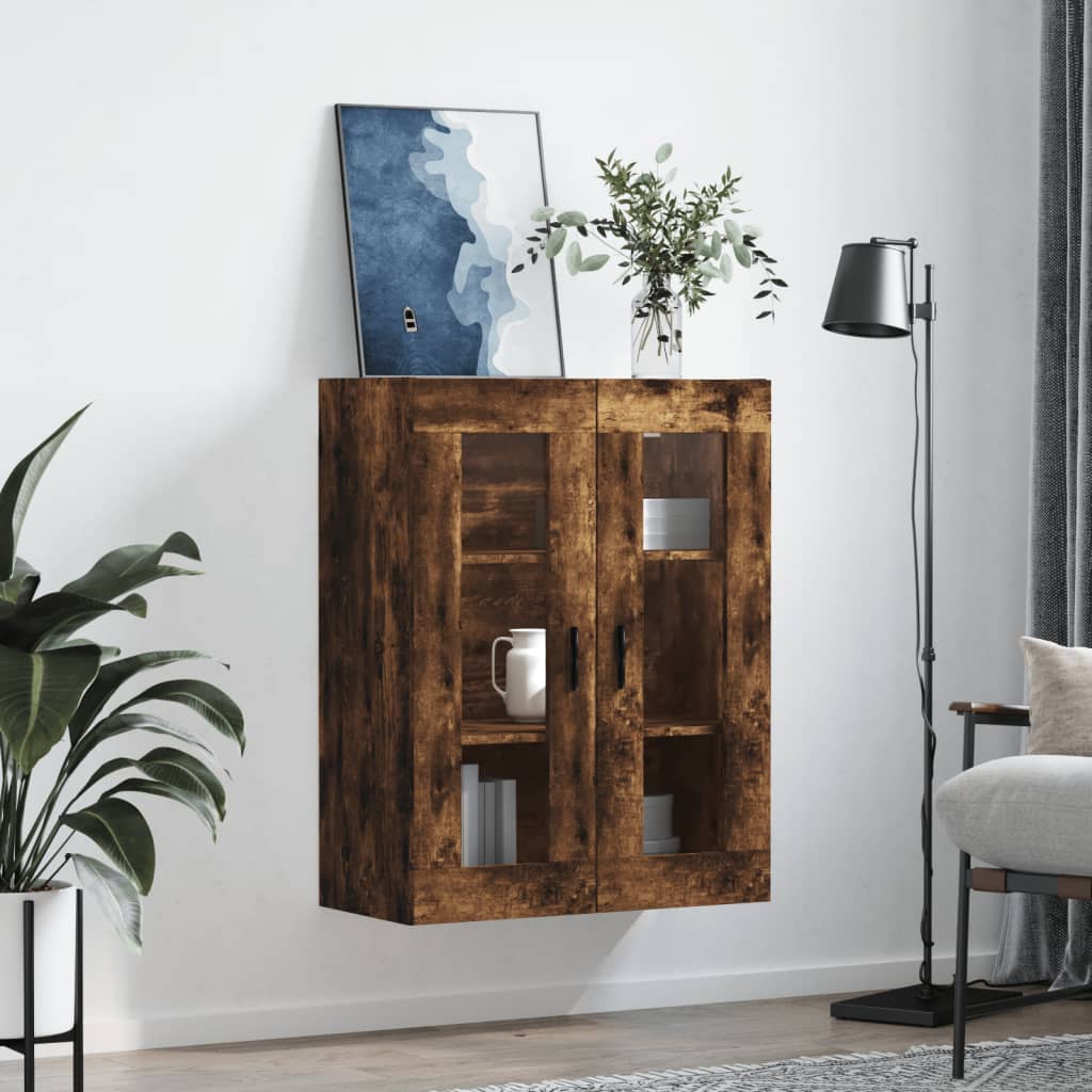 vidaXL Wall Mounted Cabinet Smoked Oak 69.5x34x90 cm