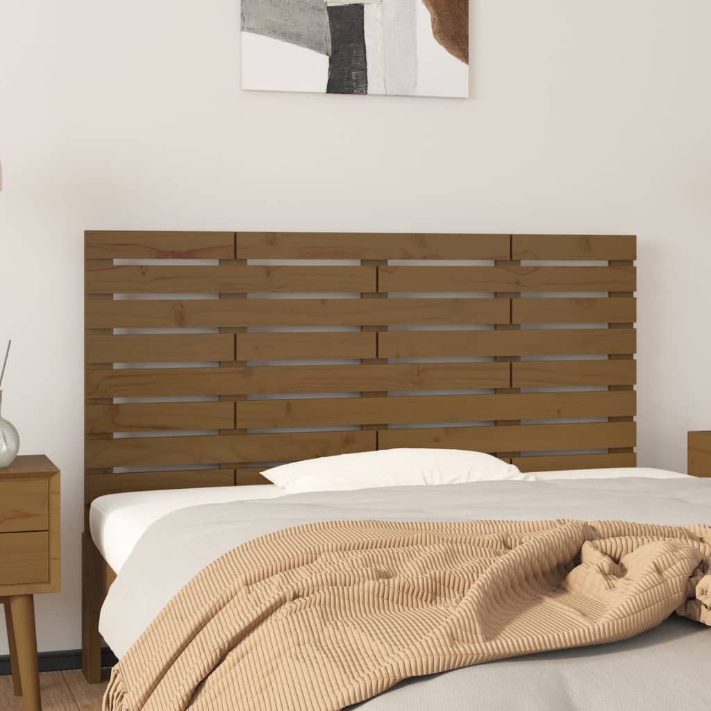 vidaXL Wall Headboard Honey Brown 126x3x63 cm Solid Wood Pine