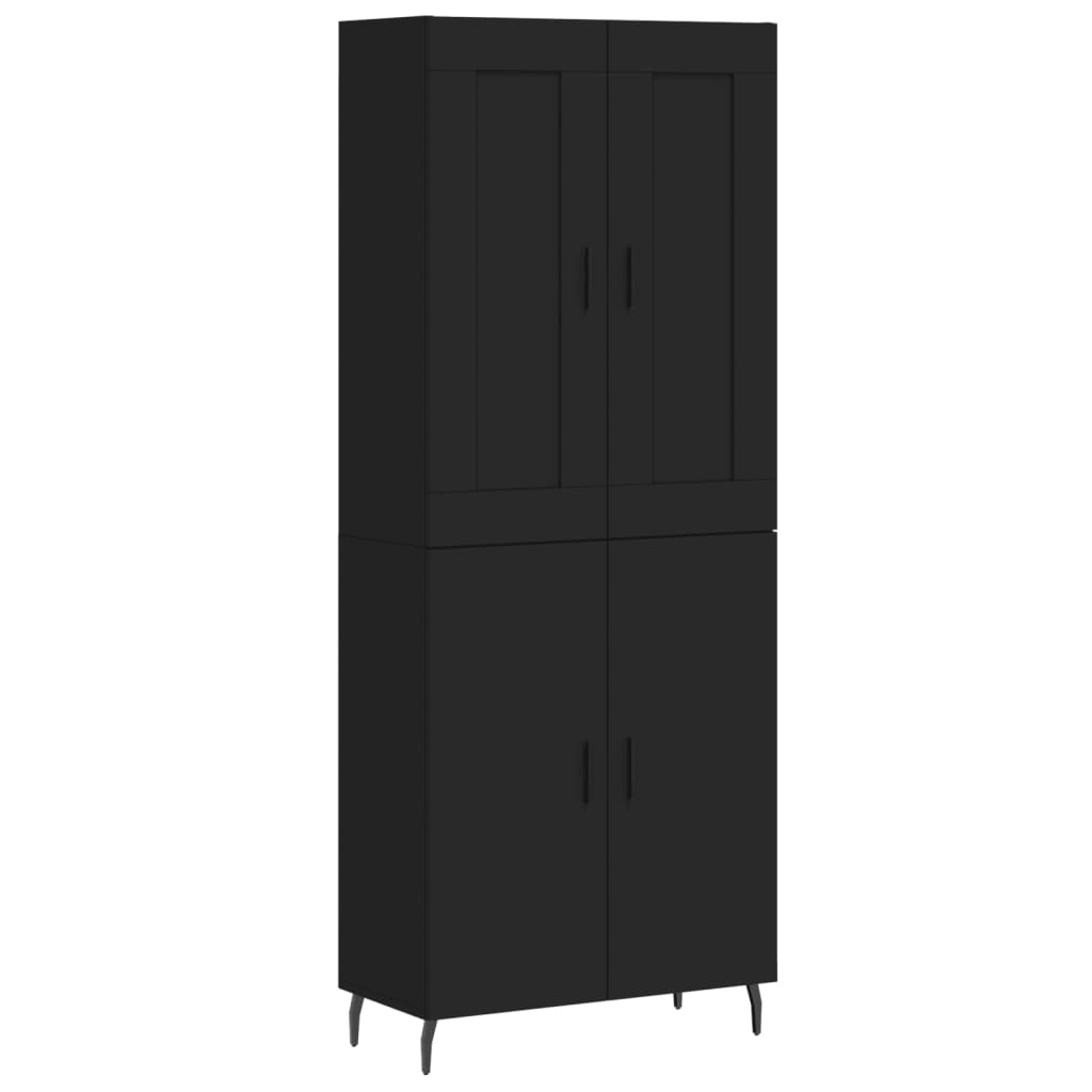 vidaXL Highboard Black 69.5x34x180 cm Engineered Wood