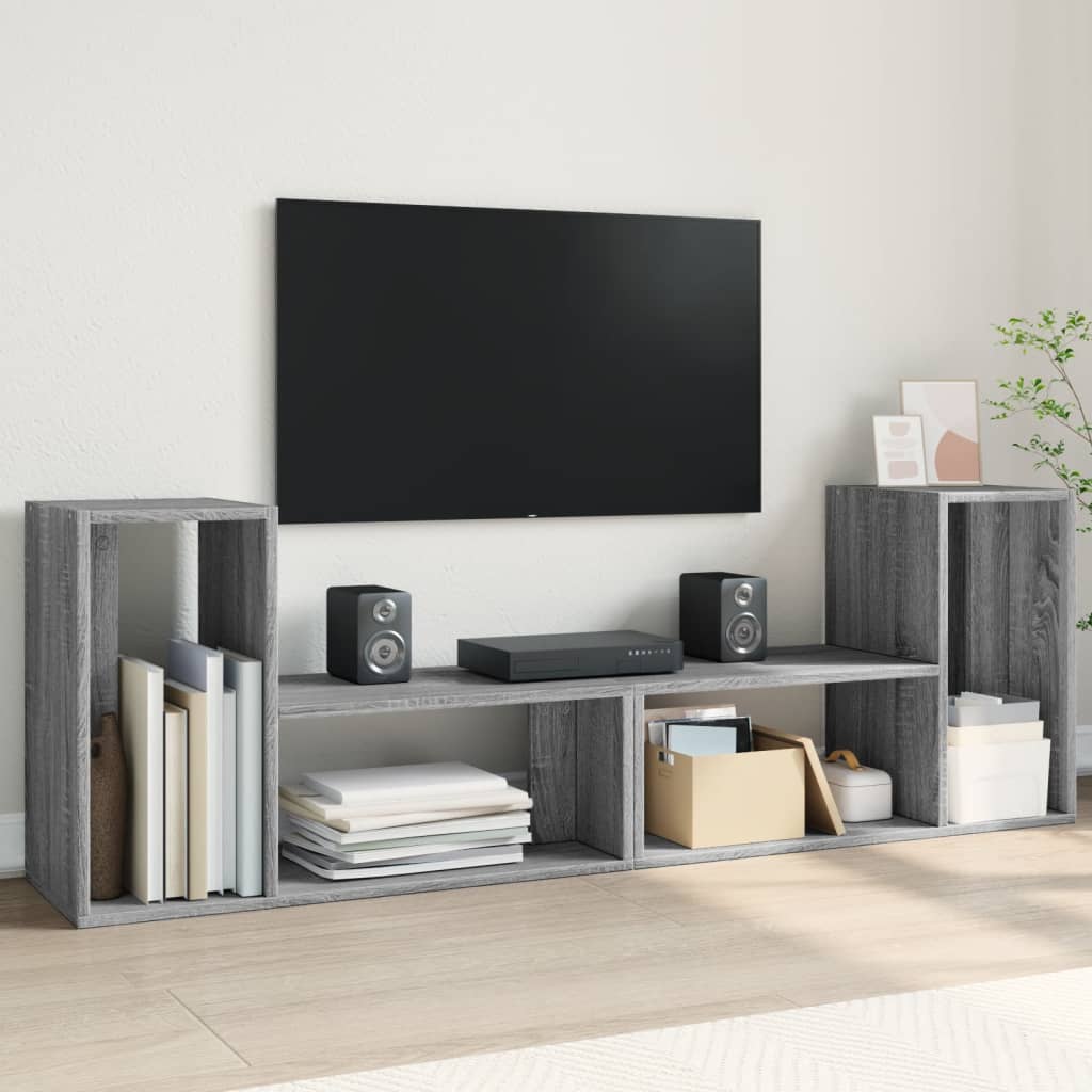 vidaXL TV Cabinets 2 pcs Grey Sonoma 75x30x50 cm Engineered Wood