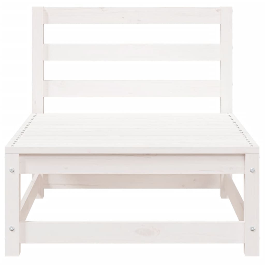 vidaXL Garden Sofa Armless White 70x70x67 cm Solid Wood Pine