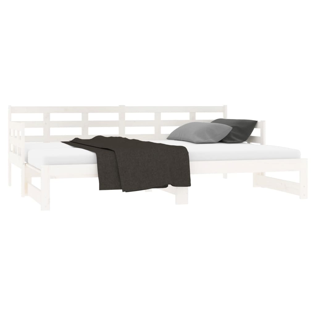 vidaXL Pull-out Day Bed without Mattress White 2x(90x200) cm