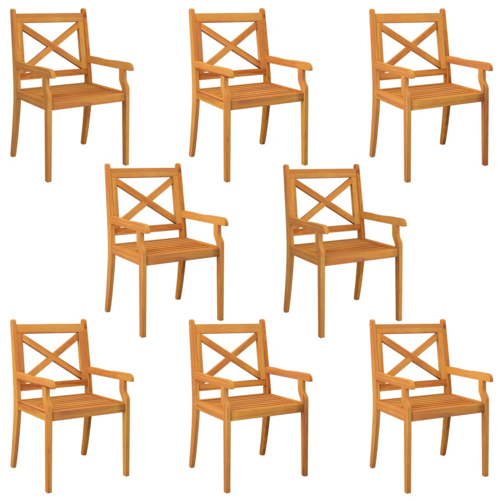 vidaXL Outdoor Dining Chairs 8 pcs Solid Wood Acacia