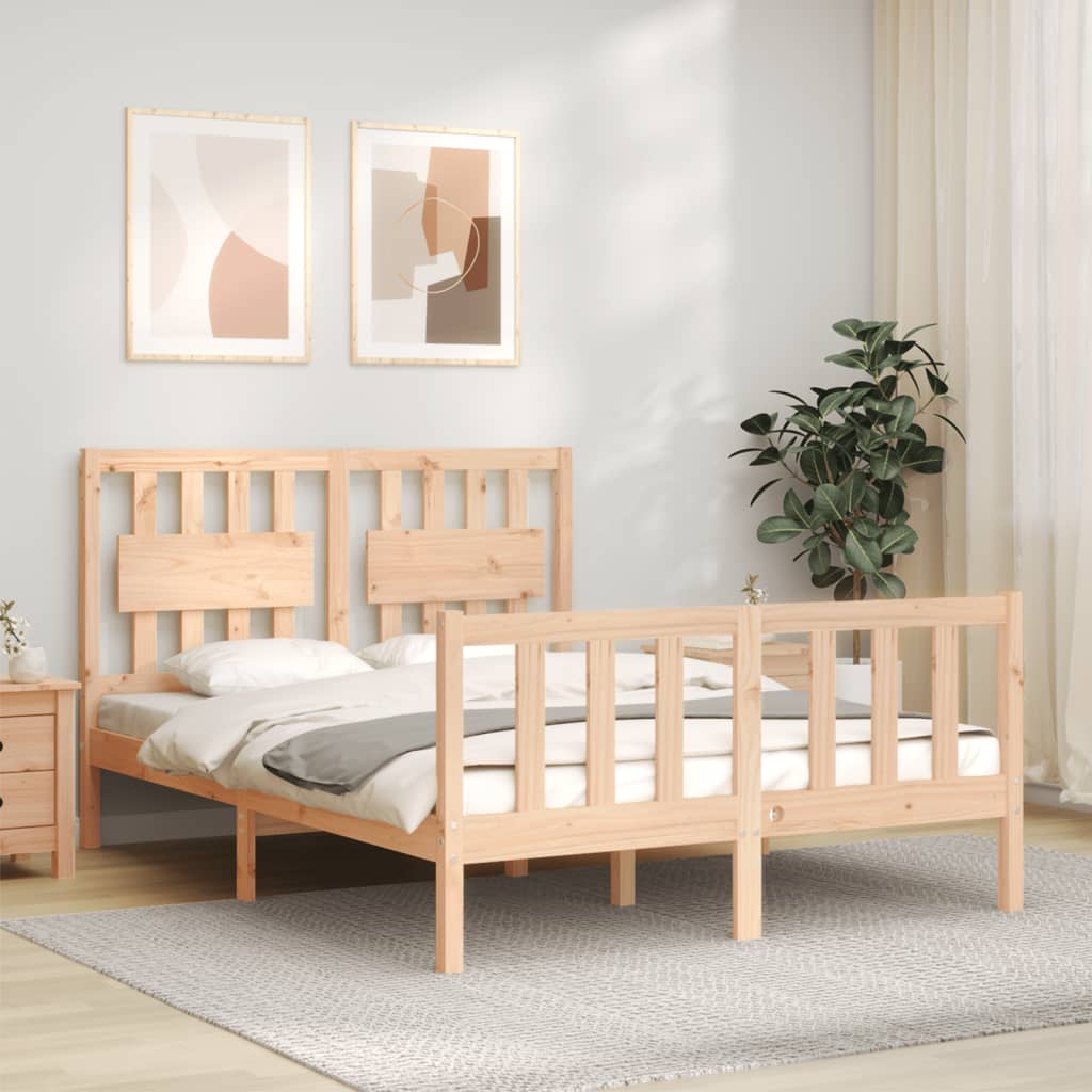 vidaXL Bed Frame without Mattress 140x200 cm Solid Wood Pine