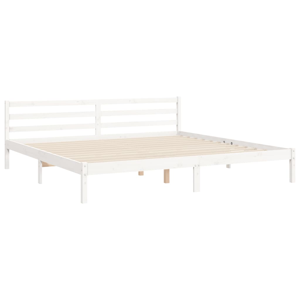 vidaXL Bed Frame without Mattress White Super King Size Solid Wood