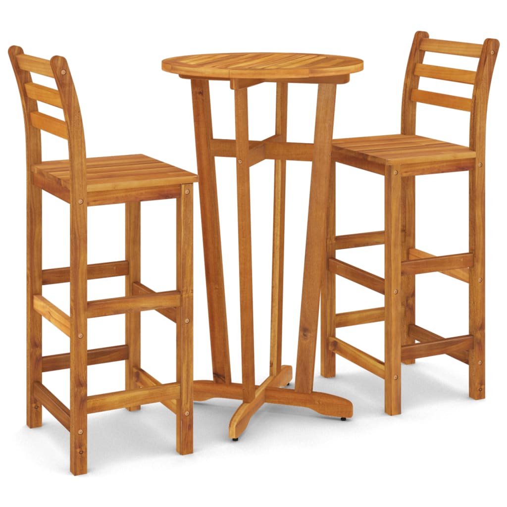 vidaXL 3 Piece Garden Bar Set Solid Wood Acacia