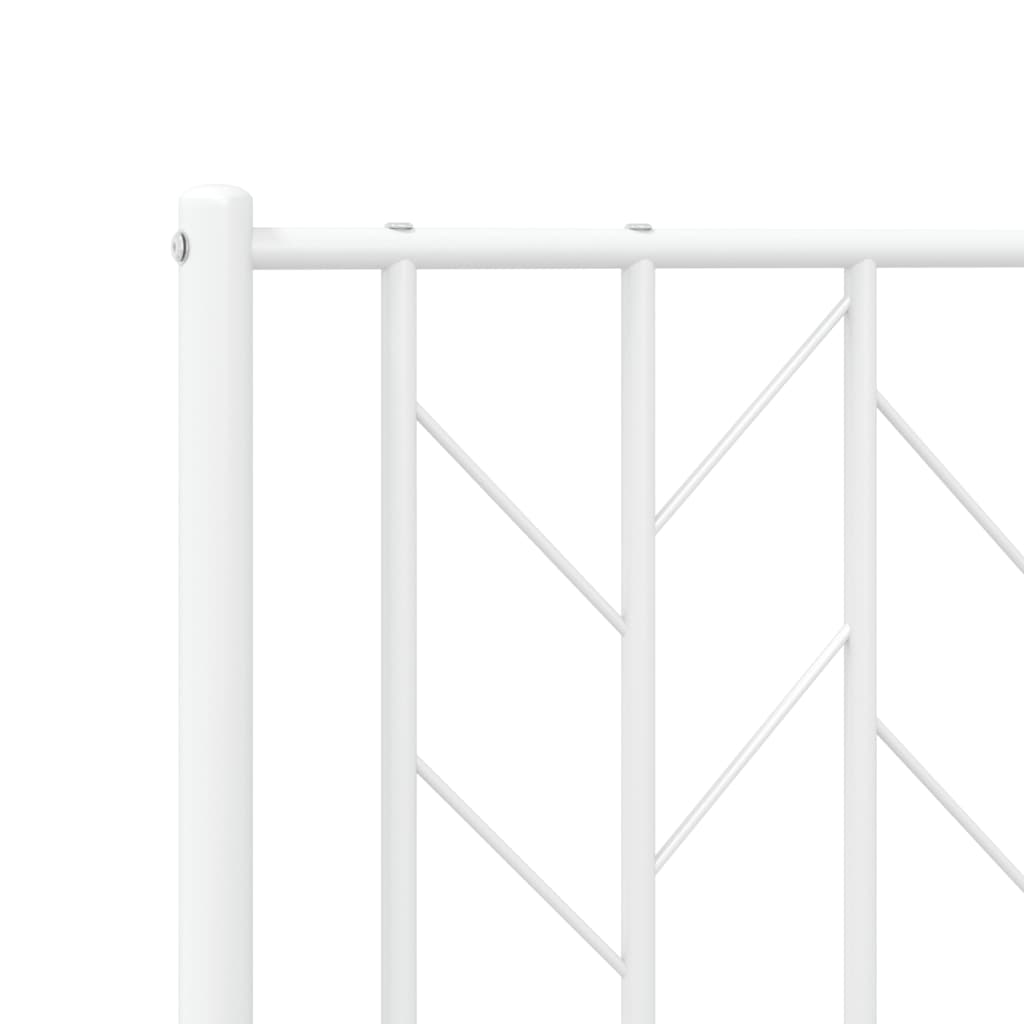 vidaXL Metal Bed Frame without Mattress with Footboard White 183x213 cm