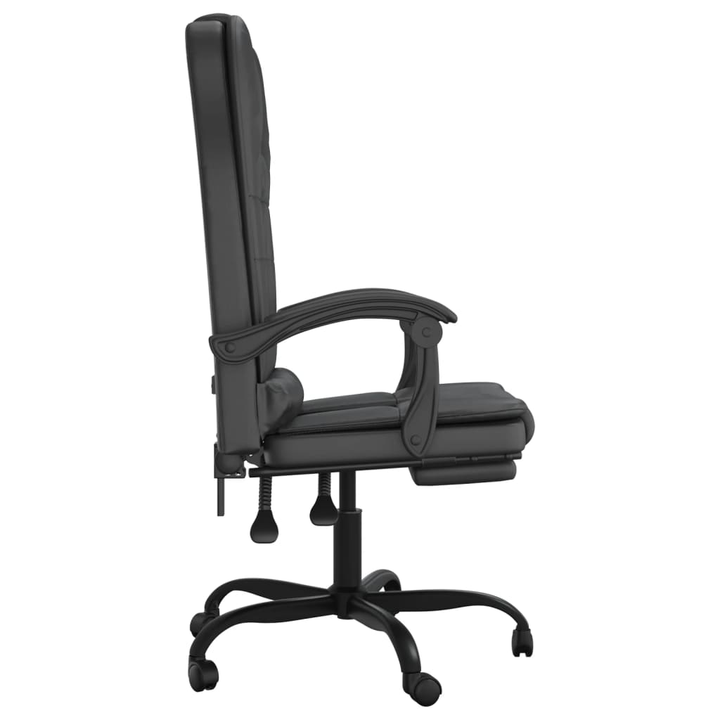 vidaXL Massage Reclining Office Chair Black Faux Leather