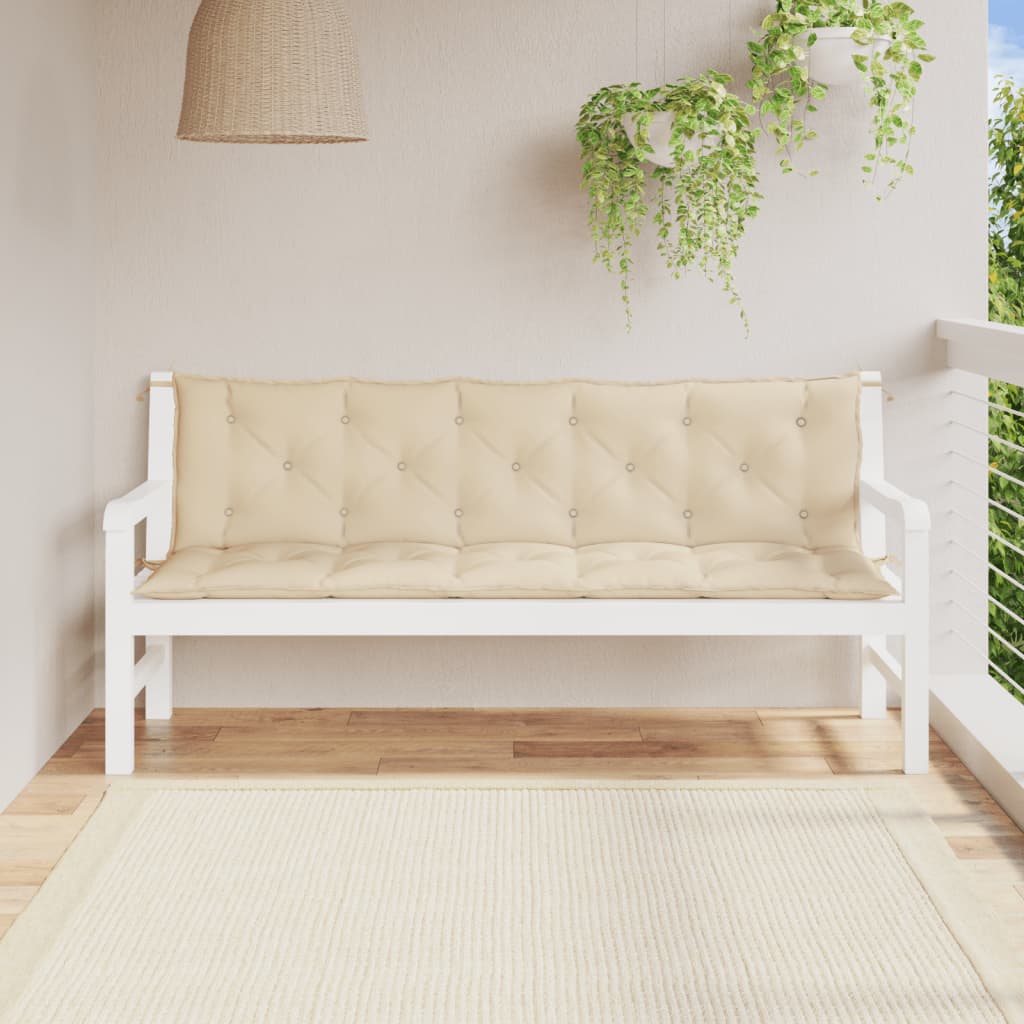 vidaXL Garden Bench Cushions 2pcs Beige 180x50x7cm Oxford Fabric