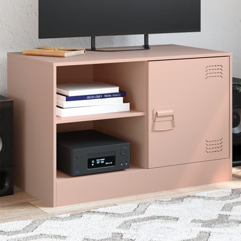 vidaXL TV Cabinet Pink 67x39x44 cm Steel