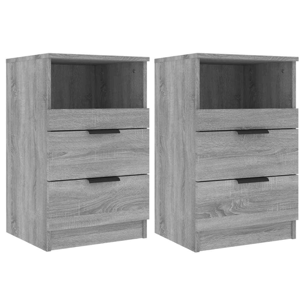 vidaXL Bedside Cabinets 2 pcs Grey Sonoma Engineered Wood