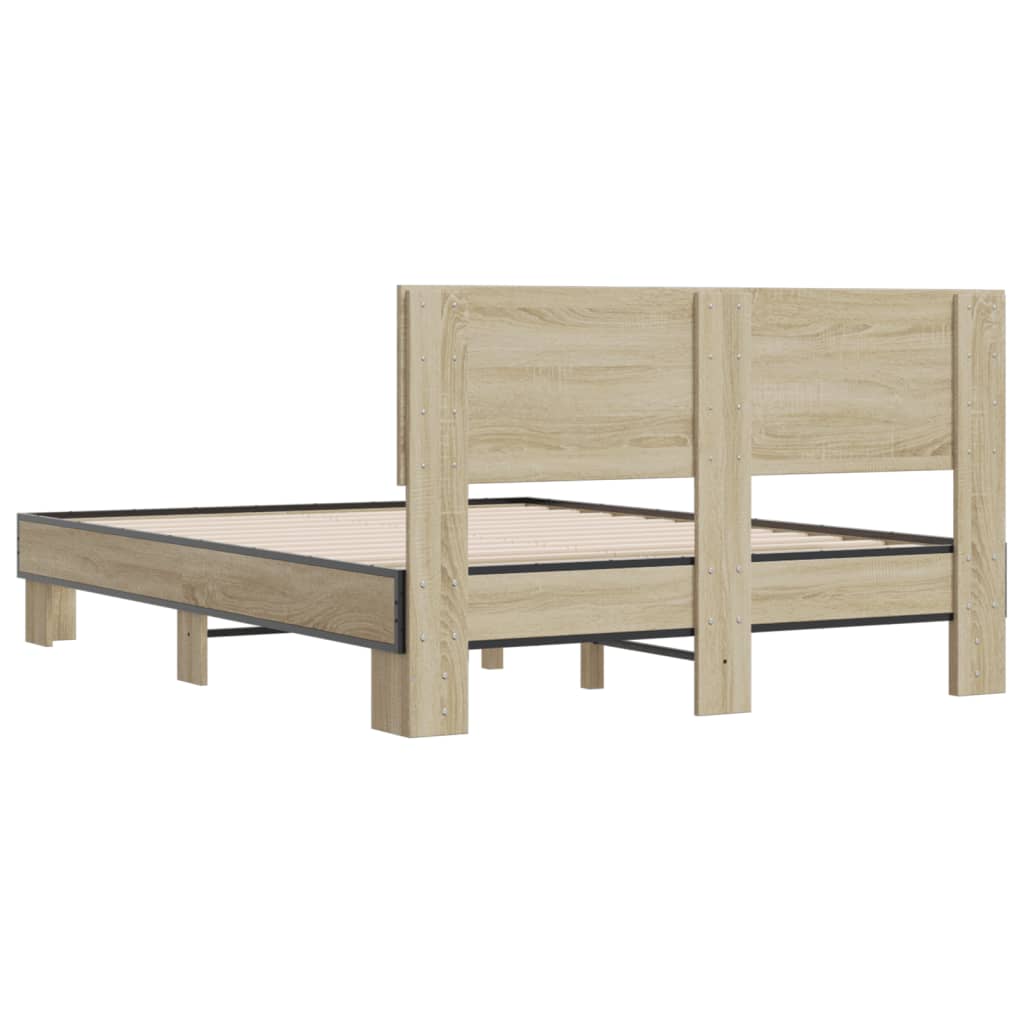 vidaXL Bed Frame without Mattress Sonoma Oak 135x190 cm Double