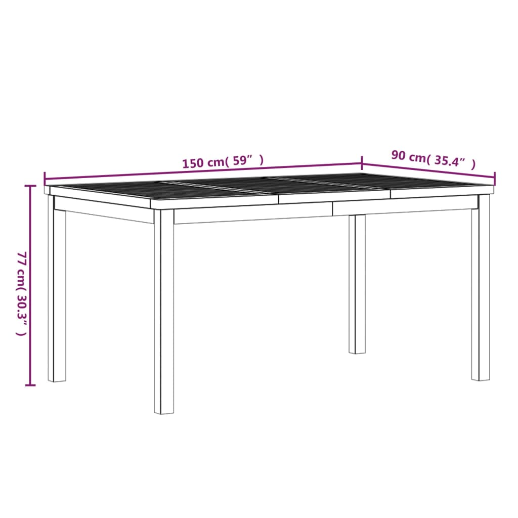 vidaXL 3 Piece Garden Dining Set Solid Wood Teak