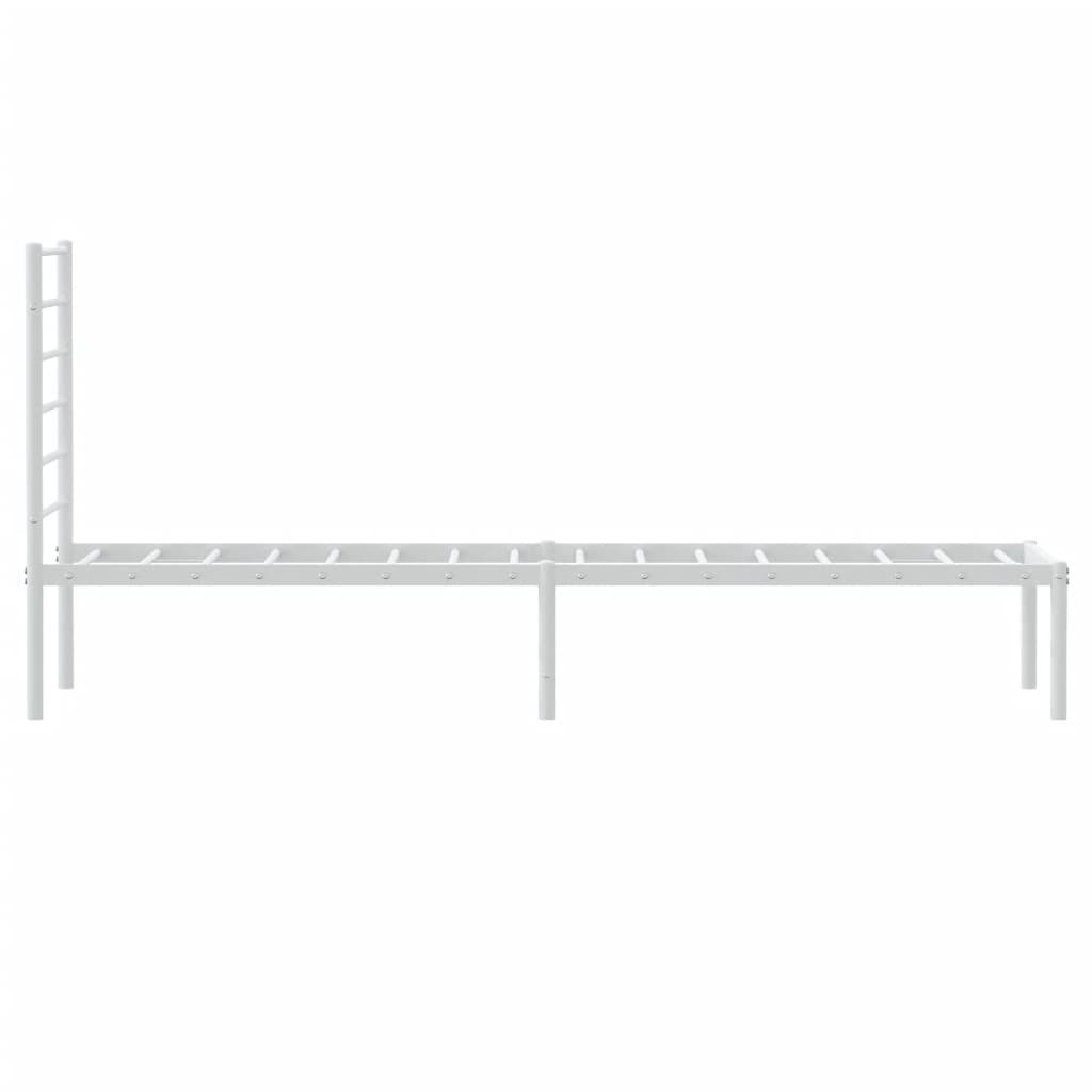 vidaXL Metal Bed Frame without Mattress with Headboard White 90x200 cm