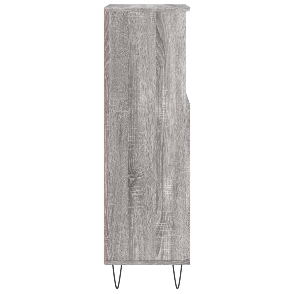 vidaXL Bathroom Cabinet Grey Sonoma 30x30x100 cm Engineered Wood