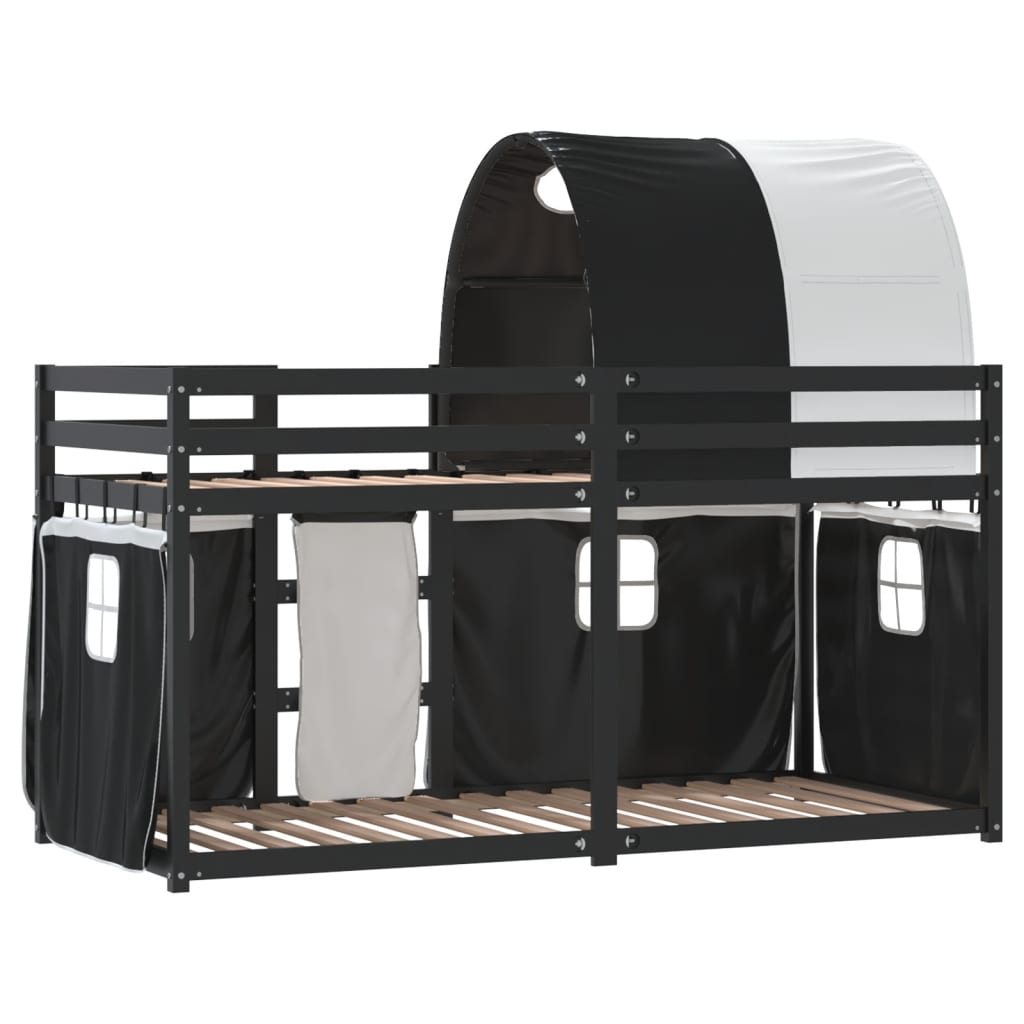 vidaXL Bunk Bed without Mattress White&Black 80x200 cm Solid Wood Pine