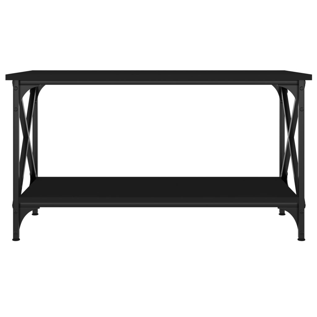 vidaXL Coffee Table Black 80x45x45 cm Engineered Wood and Iron