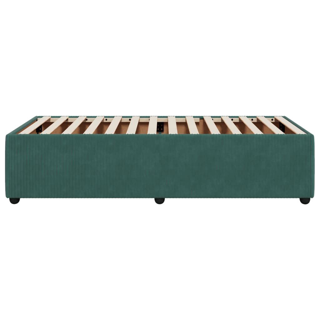 vidaXL Bed Frame without Mattress Dark Green 80x200 cm Velvet