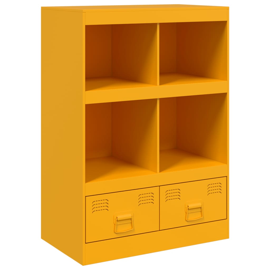 vidaXL Highboard Mustard Yellow 67x39x95 cm Steel