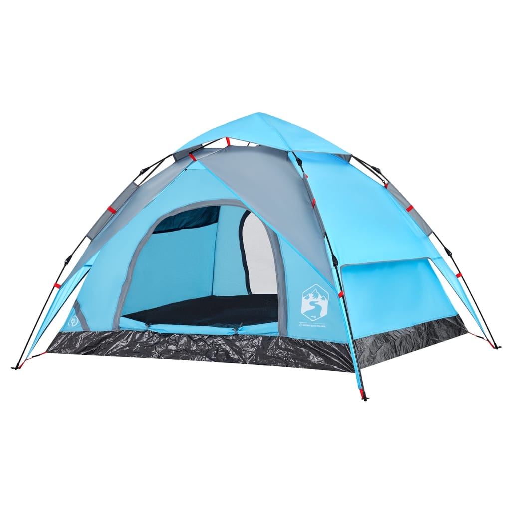 vidaXL Camping Tent Dome 3-Person Blue Quick Release