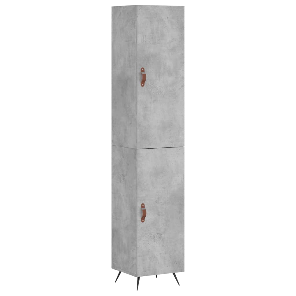 vidaXL Highboard Concrete Grey 34.5x34x180 cm Engineered Wood