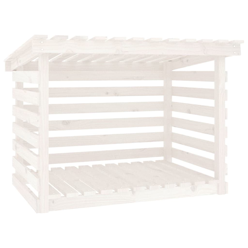 vidaXL Firewood Rack White 108x73x79 cm Solid Wood Pine