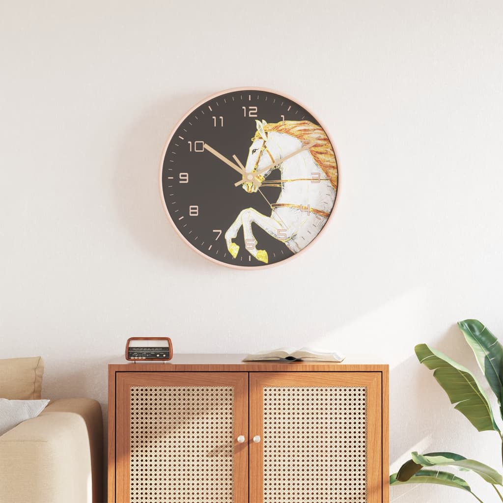 vidaXL Wall Clock Gold and White Ø29.5 cm Polystyrene and Glass