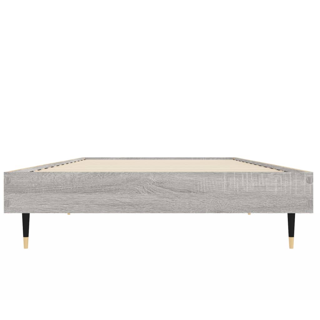 vidaXL Bed Frame without Mattress Grey Sonoma 75x190 cm Small Single Engineered Wood