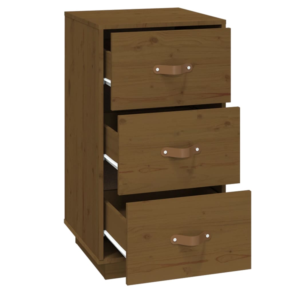 vidaXL Bedside Cabinet Honey Brown 40x40x75 cm Solid Wood Pine