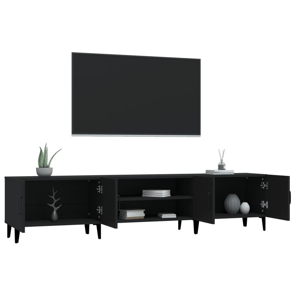 vidaXL TV Cabinet Black 180x31.5x40 cm Engineered Wood