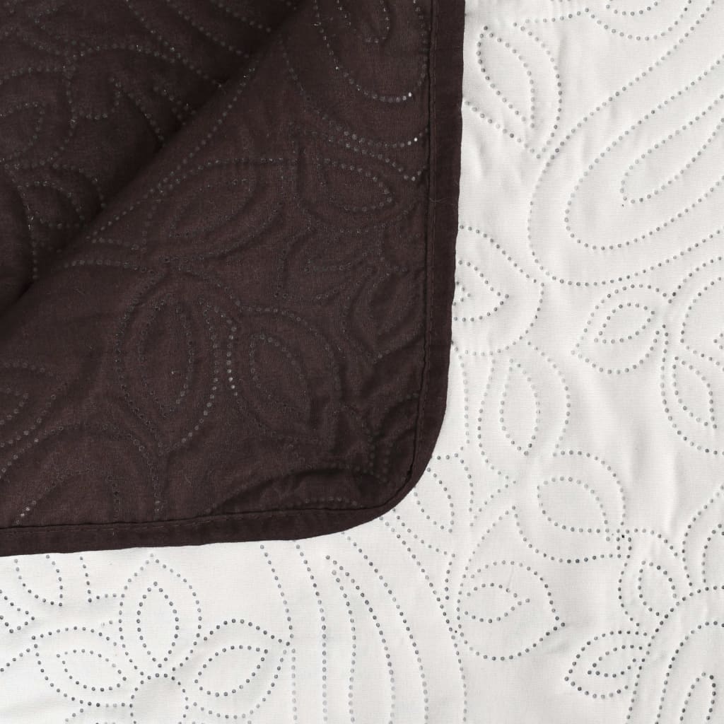 vidaXL Double-sided Quilted Bedspread 170x210 cm Cream and Brown