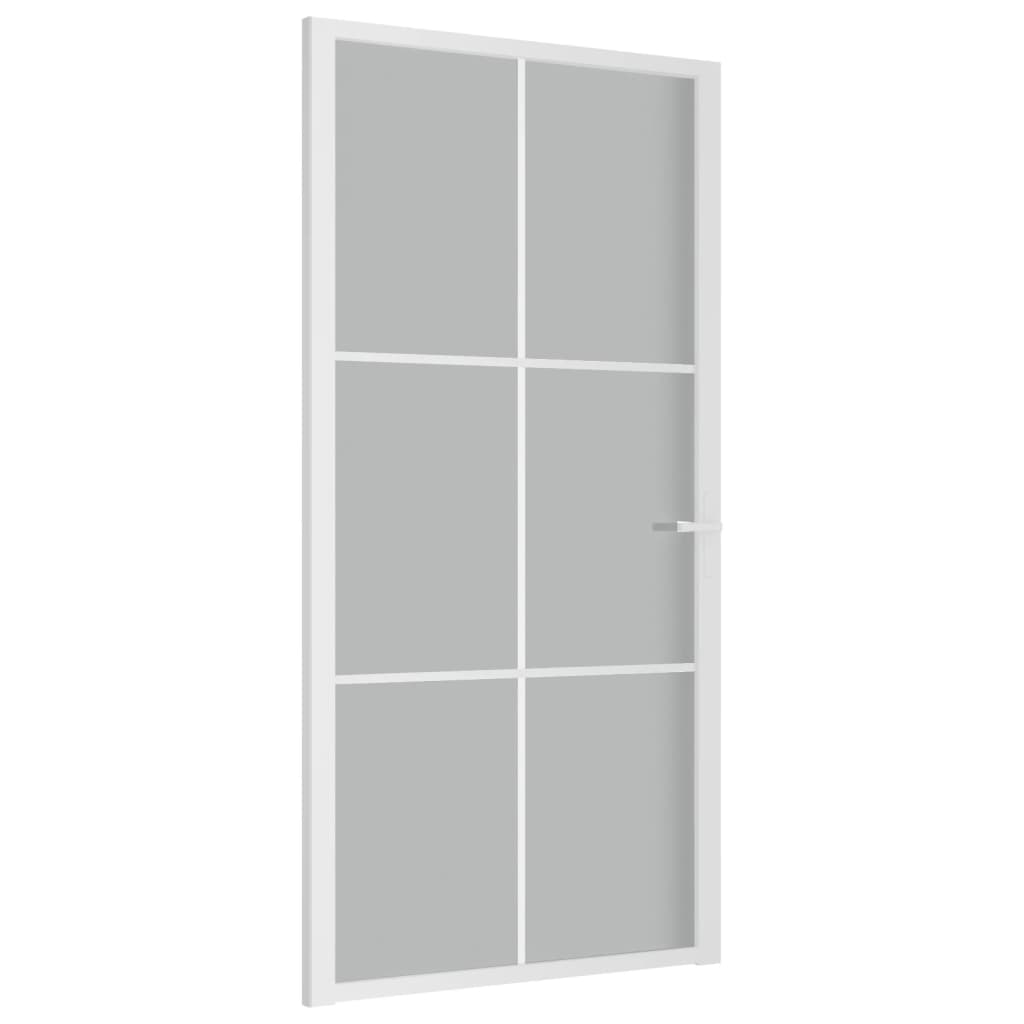 vidaXL Interior Door 102.5x201.5 cm White Matt Glass and Aluminium