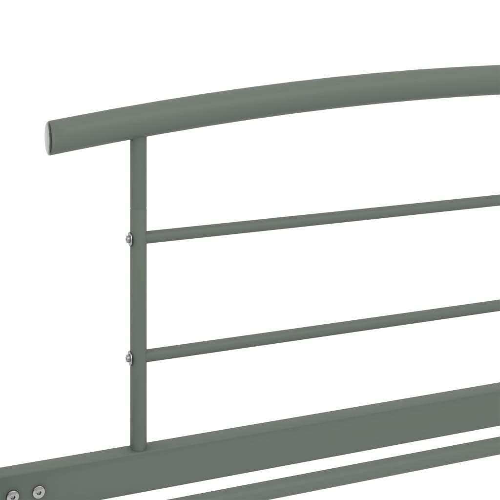 vidaXL Bed Frame without Mattress Grey Metal 90x200 cm