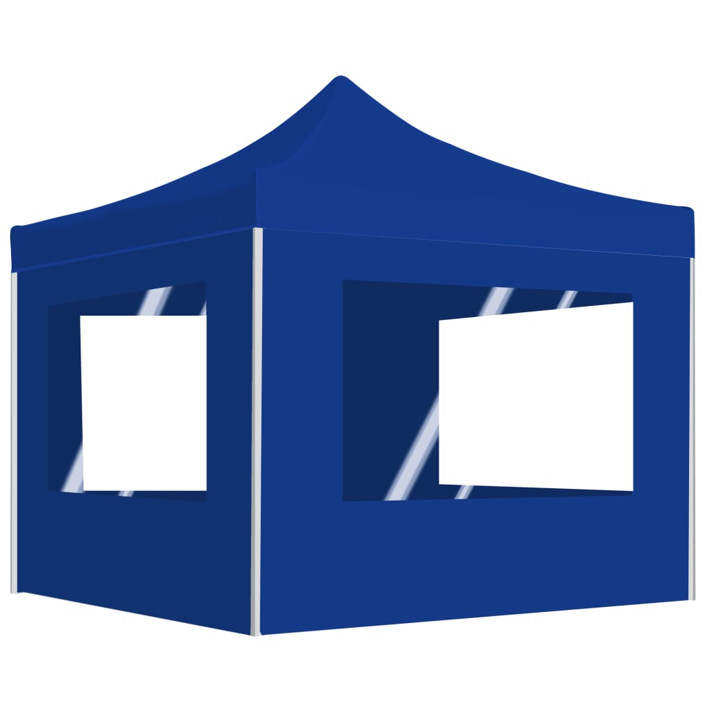 vidaXL Professional Folding Party Tent with Walls Aluminium 3x3 m Blue