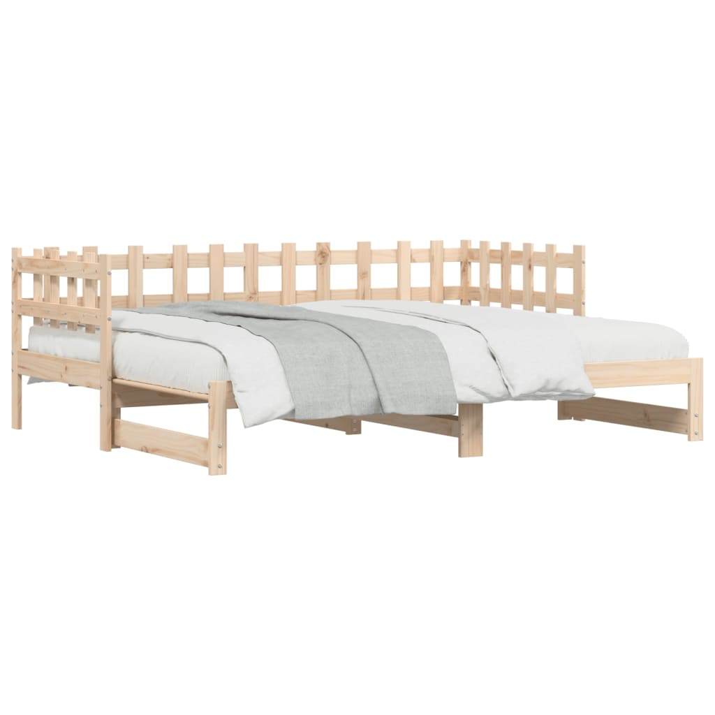 vidaXL Pull-out Day Bed without Mattress 2x(90x190) cm Solid Wood