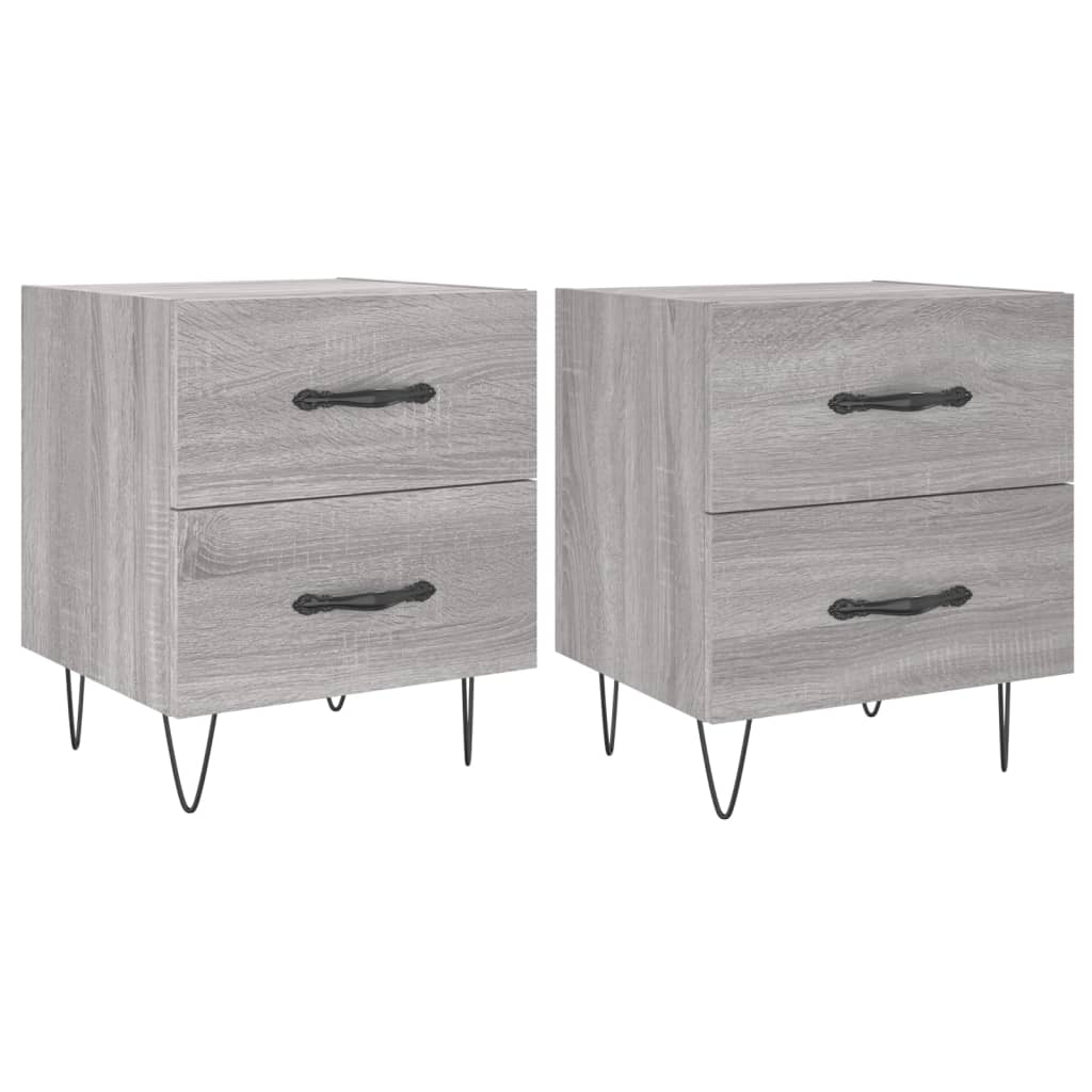 vidaXL Bedside Cabinets 2 pcs Grey Sonoma 40x35x47.5 cm Engineered Wood