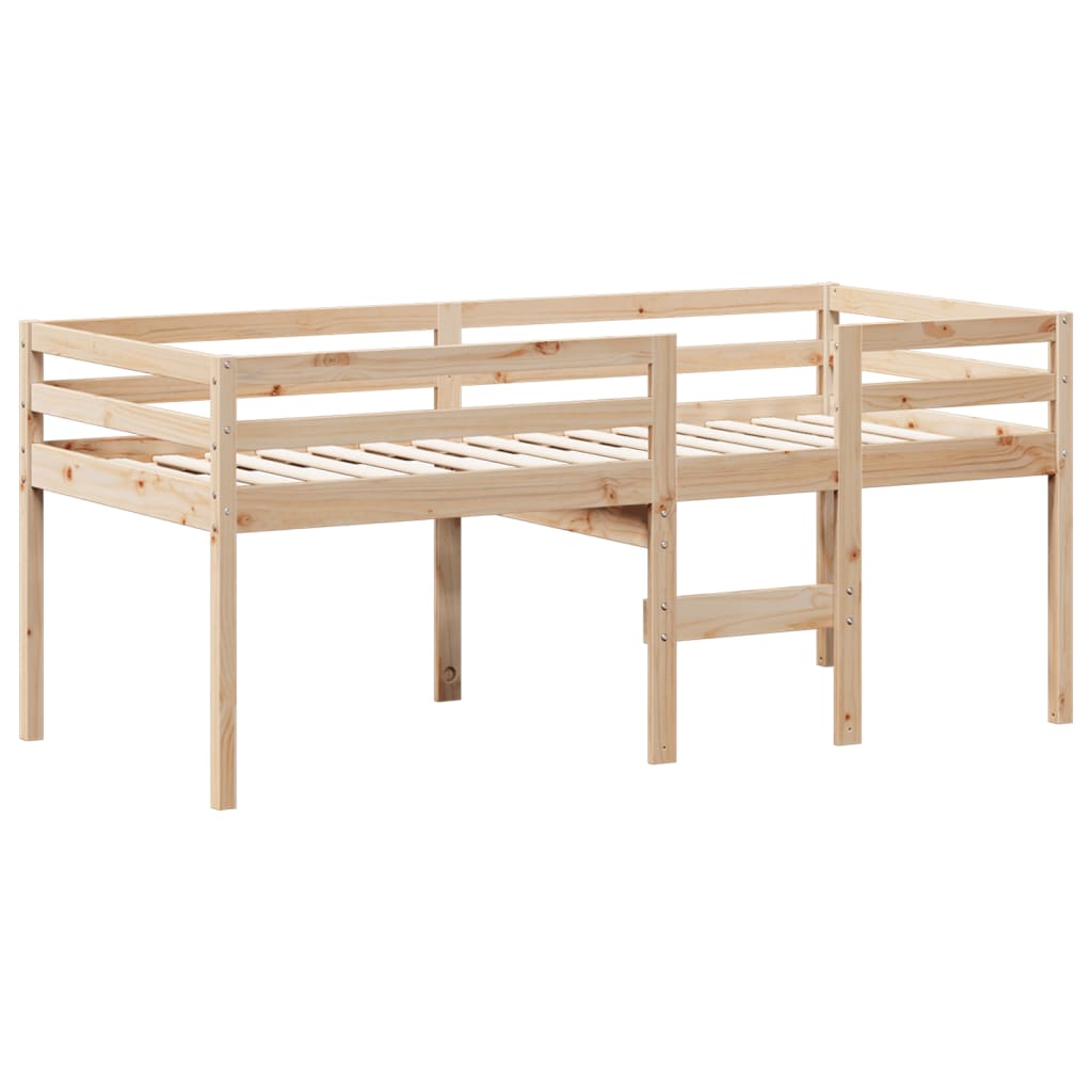 vidaXL High Sleeper Bed without Mattress 75x190 cm Small Single Solid Wood Pine