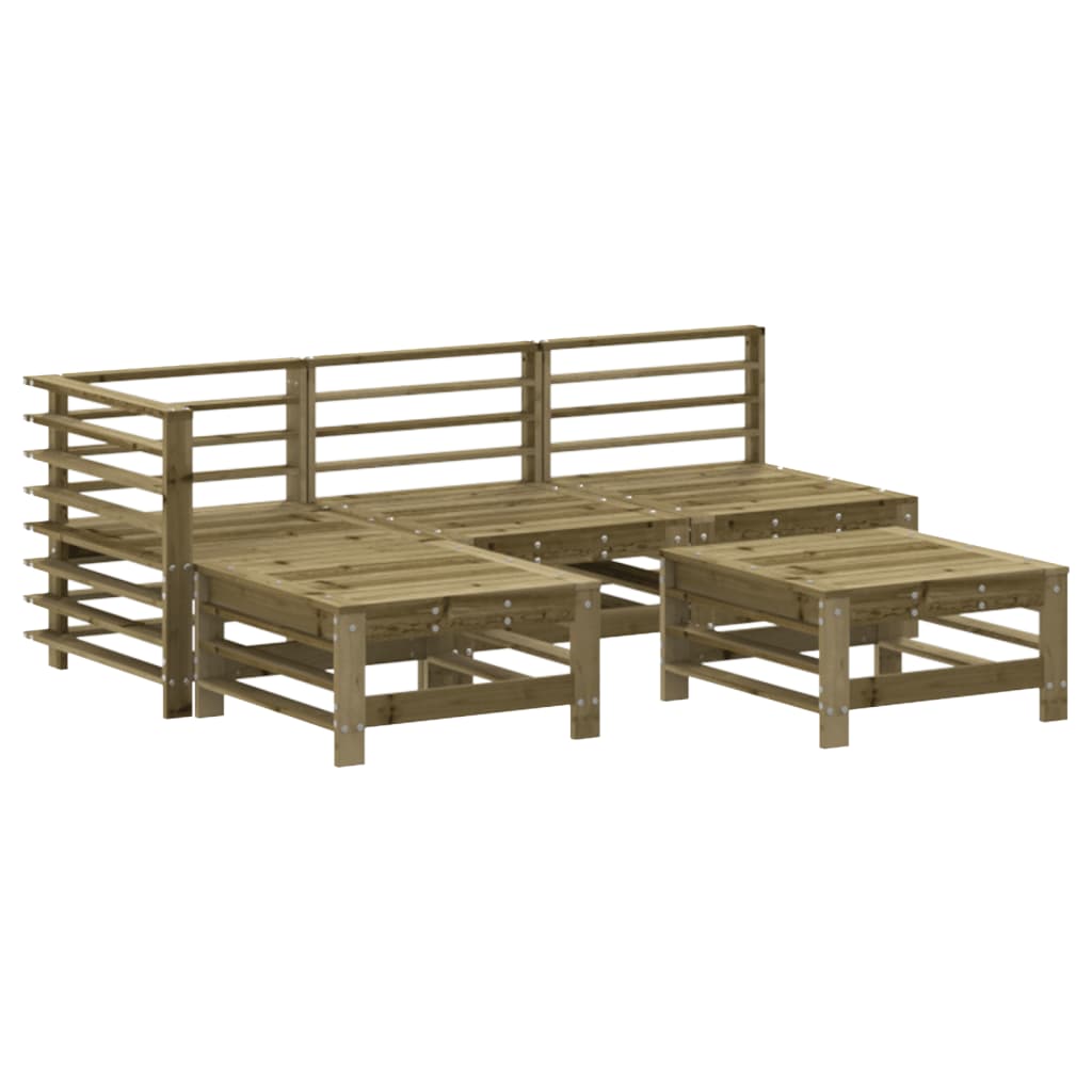 vidaXL 5 Piece Garden Lounge Set Impregnated Wood Pine