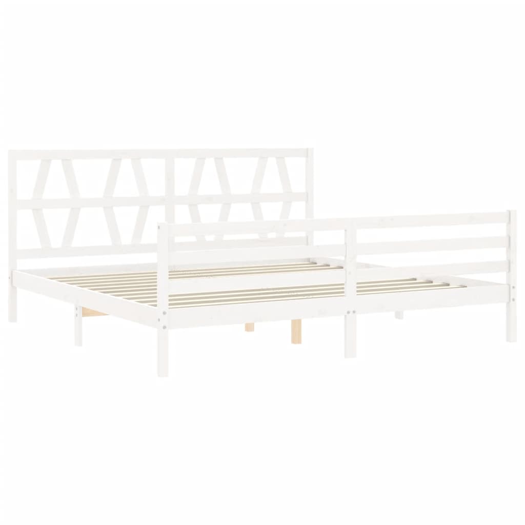 vidaXL Bed Frame without Mattress White 200x200 cm Solid Wood