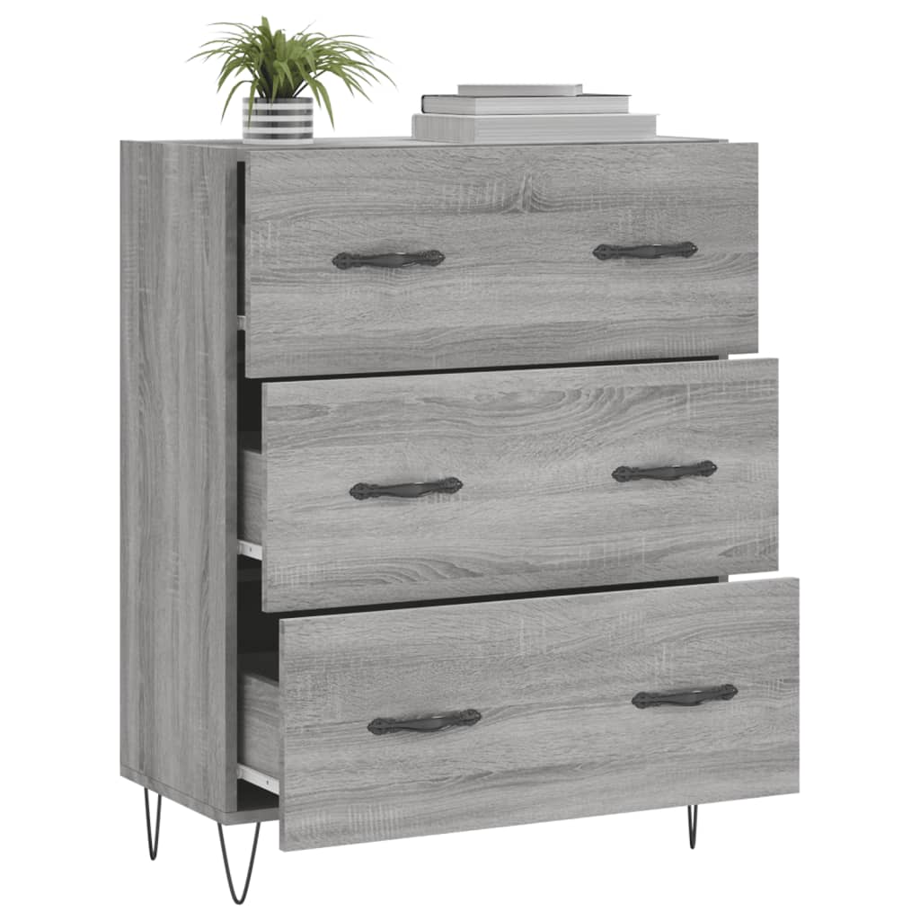 vidaXL Sideboard Grey Sonoma 69.5x34x90 cm Engineered Wood