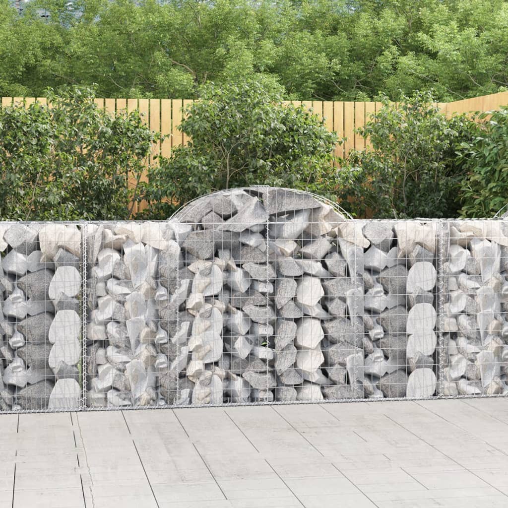 vidaXL Arched Gabion Baskets 25 pcs 200x50x100/120 cm Galvanised Iron