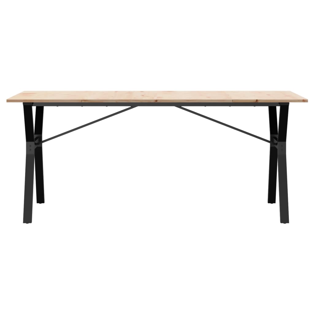 vidaXL Dining Table Y-Frame 180x90x75 cm Solid Wood Pine and Cast Iron