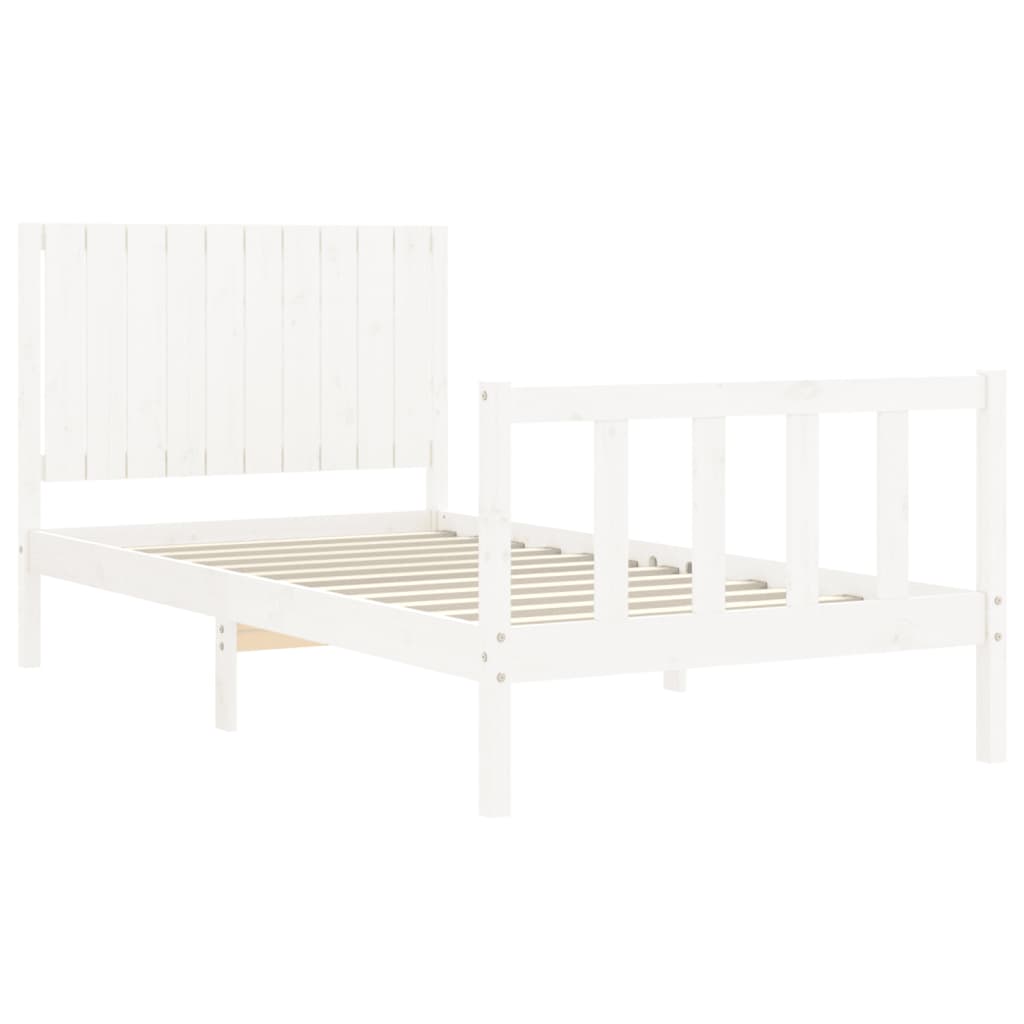 vidaXL Bed Frame without Mattress White 100x200 cm Solid Wood Pine