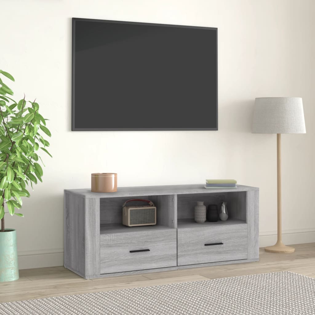 vidaXL TV Cabinet Grey Sonoma 100x35x40 cm Engineered Wood