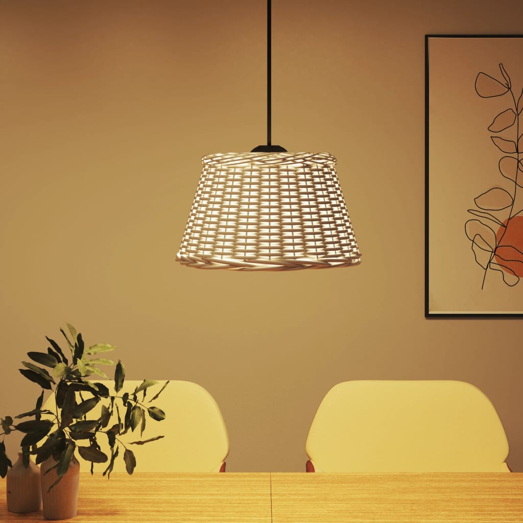 vidaXL Ceiling Lamp Shade White Ø50x30 cm Wicker