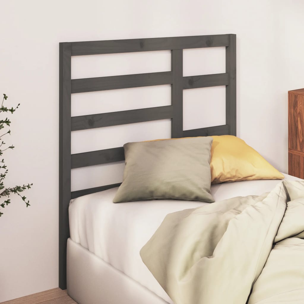 vidaXL Bed Headboard Grey 106x4x104 cm Solid Wood Pine